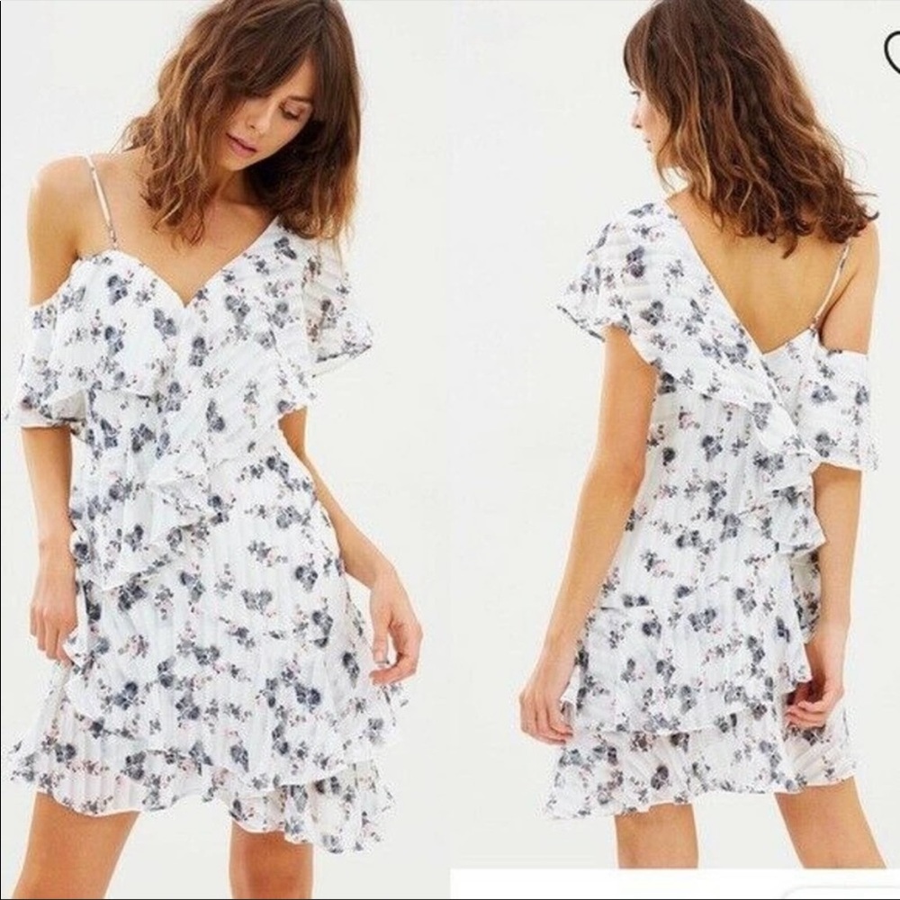 ELLIATT  NWT Bloom Floral Print Ruffle Structured Dress Size XL